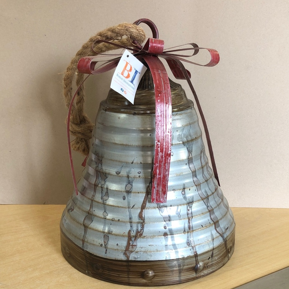 Rustic Holiday Bell with Red Accents